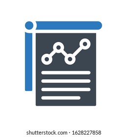 analytic vector glyph color icon 