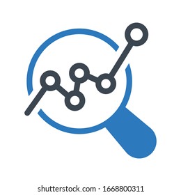 analytic vector glyph color icon 