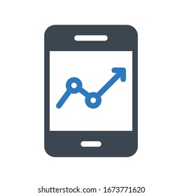 analytic vector glyph color icon 