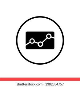 Analytic vector icon, adwords symbol. Simple, flat design for web or mobile app