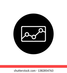 Analytic vector icon, adwords symbol. Simple, flat design for web or mobile app