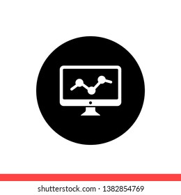 Analytic vector icon, adwords symbol. Simple, flat design for web or mobile app