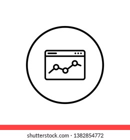 Analytic vector icon, adwords symbol. Simple, flat design for web or mobile app