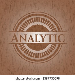Analytic vintage wood emblem. Vector Illustration.
