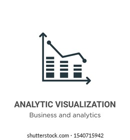 Analytic visualization vector icon on white background. Flat vector analytic visualization icon symbol sign from modern business and analytics collection for mobile concept and web apps design.