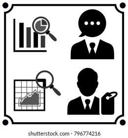 analytic zoom man  icon vector