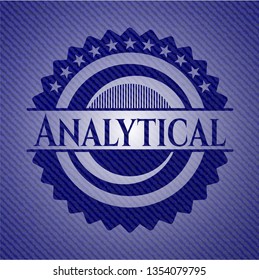 Analytical badge with jean texture