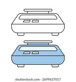 Analytical balance. Laboratory equipment. Vector illustration.