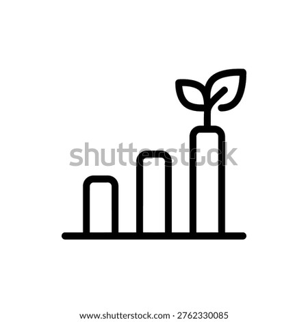 Analytical bar chart seamlessly transitioning into a plant sprout representing agricultural yield forecasting