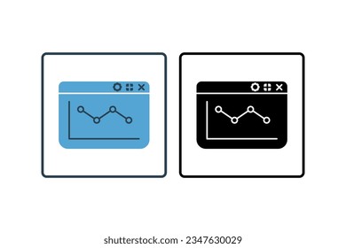 Analytisches Chart-Symbol. Symbol im Zusammenhang mit der Bewertung. Zeilensymbol-Stil. Einfaches Vektordesign bearbeitet