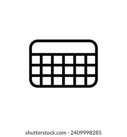 Analytical Data Grid Line Icon. Spreadsheet chart representation icon in black and white color.