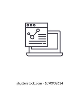 Analytical data linear icon concept. Analytical data line vector sign, symbol, illustration.