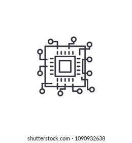 Analytical digital studies linear icon concept. Analytical digital studies line vector sign, symbol, illustration.