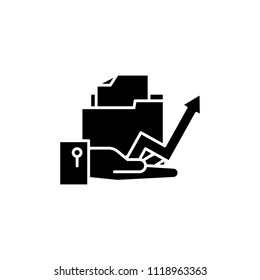 Analytical documentation black icon concept. Analytical documentation flat  vector symbol, sign, illustration.