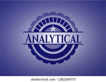 Analytical emblem with jean background
