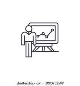 Analytical findings linear icon concept. Analytical findings line vector sign, symbol, illustration.