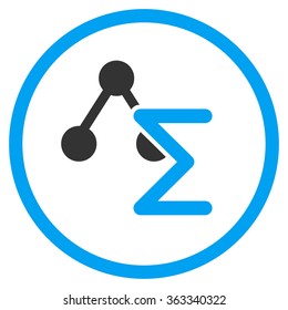 Analytical Formula vector icon. Style is bicolor flat symbol, blue and gray colors, rounded angles, white background.