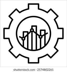 Analytical Gear Icon Element For Design