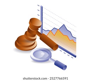 Analytical graph of the judge's gavel results