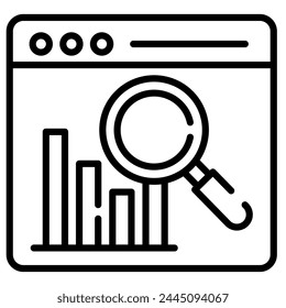 Vektorillustration der Symbolzeile für analytische Insights