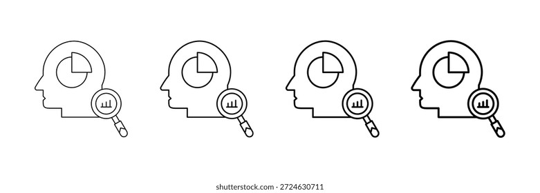 Ícones Analíticos Da Mentalidade Conjunto De Vetores Em Diferentes Estilos De Linha De Traçado