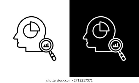 Analytical Mindset Outline White Icon Set Design