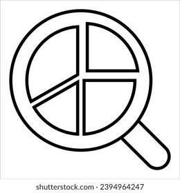 Analytical pie chart, Survey simple icon, vector illustration