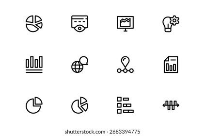 Conceptos de razonamiento analítico: moderno conjunto de iconos de línea de Profesional con símbolos de Vector únicos, mínimos y perfectos para el pensamiento estratégico y la inteligencia