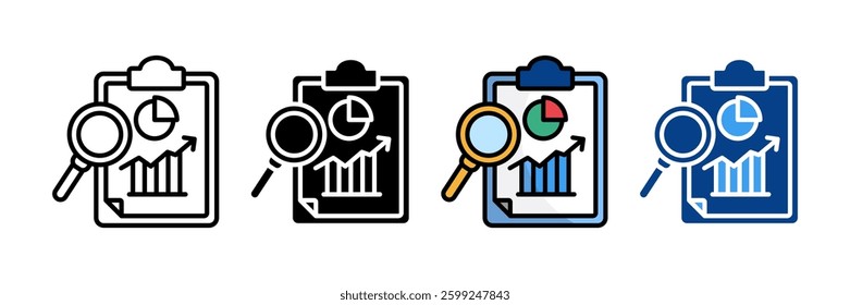 Analytical Report Icon Set Multiple Style Collection