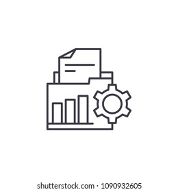 Analytical reports linear icon concept. Analytical reports line vector sign, symbol, illustration.