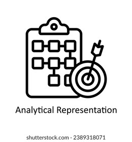 Vector de representación analítica   ilustración de diseño de esquema. Símbolo del archivo EPS 10 de fondo blanco