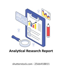 Analytical Research Report isometric Colored illustration. EPS File stock illustration