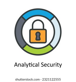 Analytical Security Vector Fill outline Icon Design illustration. Cyber security  Symbol on White background EPS 10 File