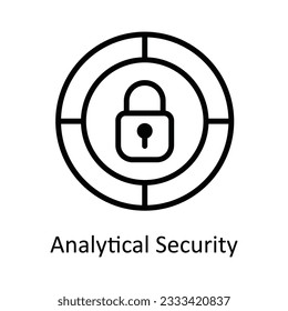 Analytical Security Vector  outline Icon Design illustration. Cyber security  Symbol on White background EPS 10 File
