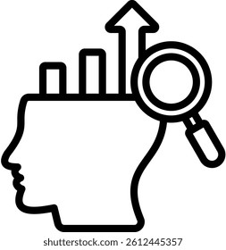 Analytical Skill Icon Outline Vector Illustration