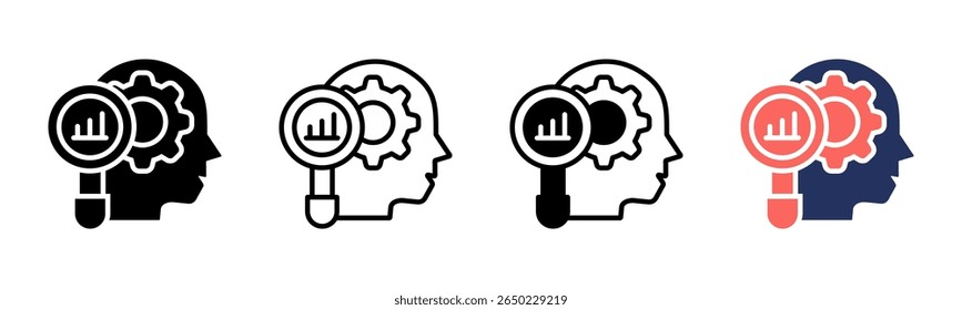 Analytical Skill icon sheet multiple style collection