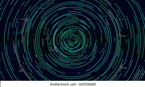 Analytical spiral of information, futuristic infographics, vector background