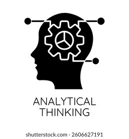 Analytical Thinking – Head with Gears Representing Critical and Strategic Problem-Solving