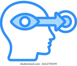 Analytical Thinking Icon Blue Color Vector Illustration