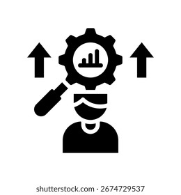 Icono de pensamiento analítico Ilustración vectorial de glifos