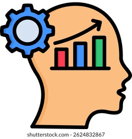Analytical Thinking Icon Lineal Color Vector Illustration