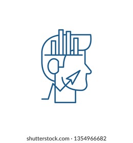 Analytical thinking line icon concept. Analytical thinking flat  vector symbol, sign, outline illustration.