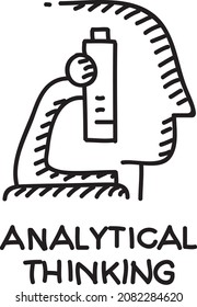 Analytical thinking - vector sketchy symbol.