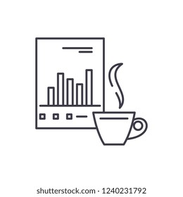 Analytical work line icon concept. Analytical work vector linear illustration, symbol, sign