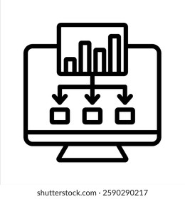 Analytics Algorithm Line Vector Illustration On White Background.