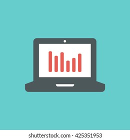 Analytics, analysis icon. Flat style, vector picture.