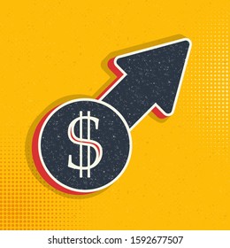 analytics, analysis pop art, retro icon. Vector illustration of pop art style