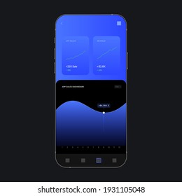 Analytics App. Sales Dashboard Graph UI Screen Concept. Vector illustration