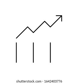 Analytics arrow, SEO icon. Simple line, outline vector elements of commerce icons for ui and ux, website or mobile application