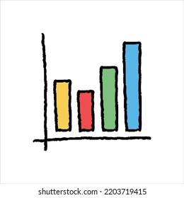 Analytische Balkendiagramm, handgezeichnet, Vektorgrafik